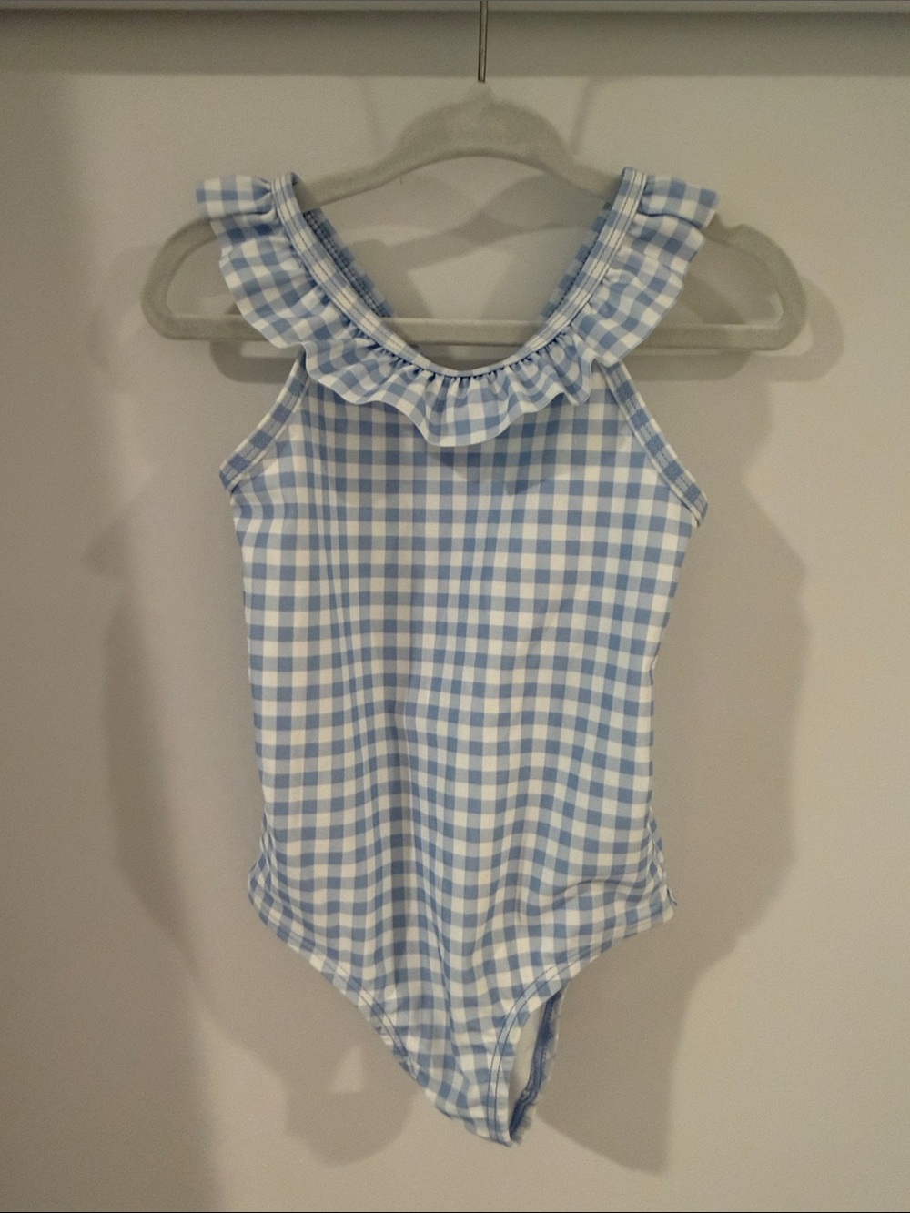 Carter's Blue and White Gingham Ruffle One-Piece Swimsuit